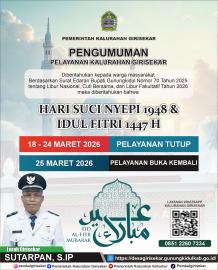 Pengumuman Libur Nasional dan Cuti Bersama Kalurahan Girisekar