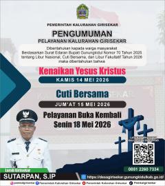 Pengumuman Libur Nasional dan Cuti Bersama Kalurahan Girisekar 