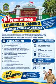 Lowongan Pendaftaran Pamong Kalurahan Girisekar 